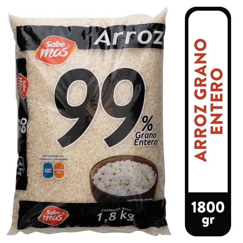 Arroz Sabemas 99% grano entero - 1800 g