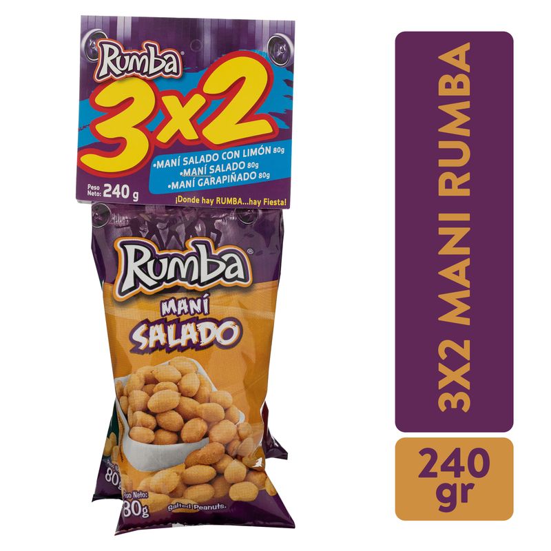Maní Rumba 3x2 surtido - 240 g