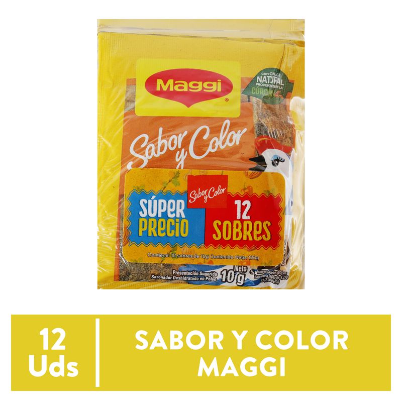 Sazonador Maggi sabor y color 12 pack - 120 g