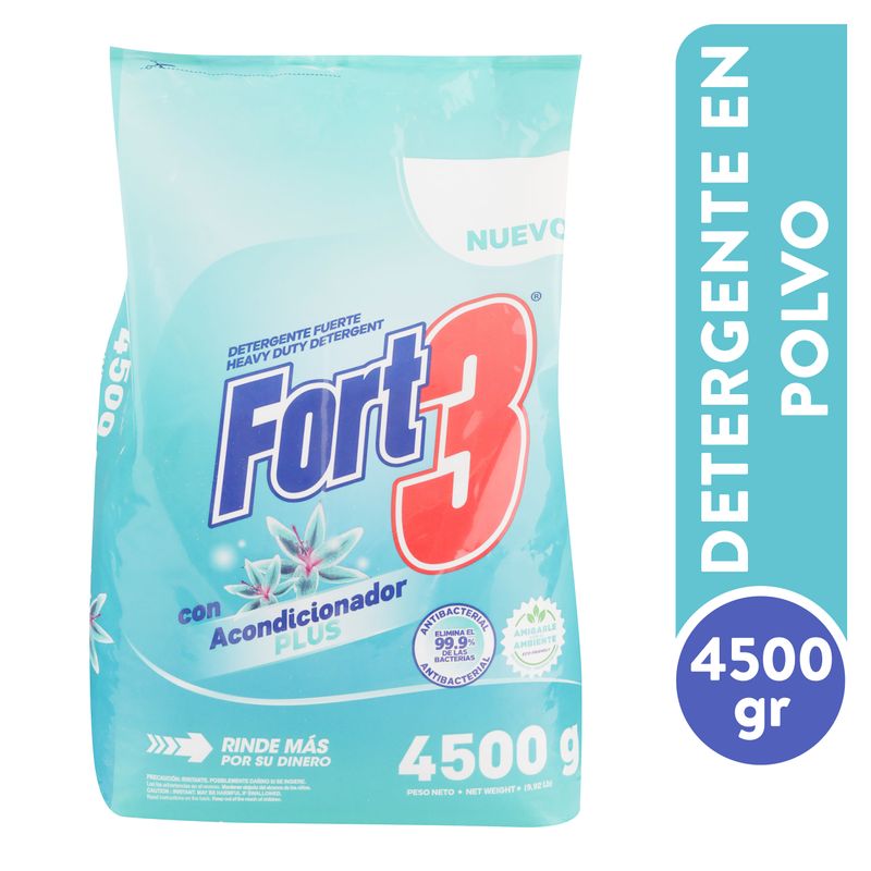 Detergente en polvo Fort 3 acondicionador plus - 4500 g