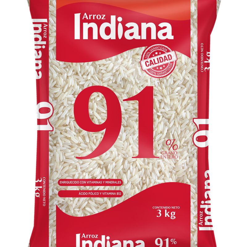 Arroz Indiana 91% grano entero - 3000 g