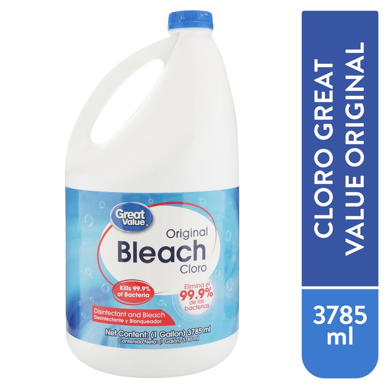 Cloro Great Value original galón -3785 ml