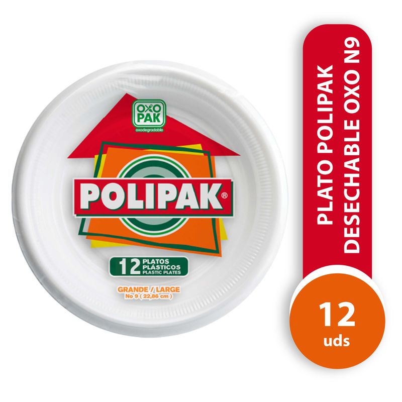 Platos Polipak desechables  oxo No.9 - 12 pack
