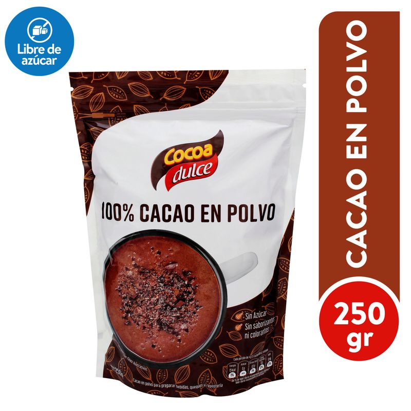 Mezcla Para Bebida Cocoa Dulce Pura 100% Cacao Sin Azúcar - 180 g
