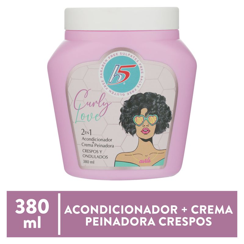 Crema para el cabello H5 2 en 1 curly love - 380 g