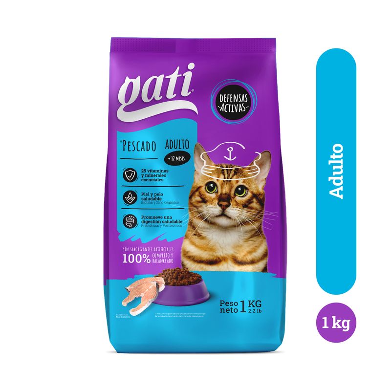 Alimento Gati Para Gato Adulto de Pescado - 1 kg