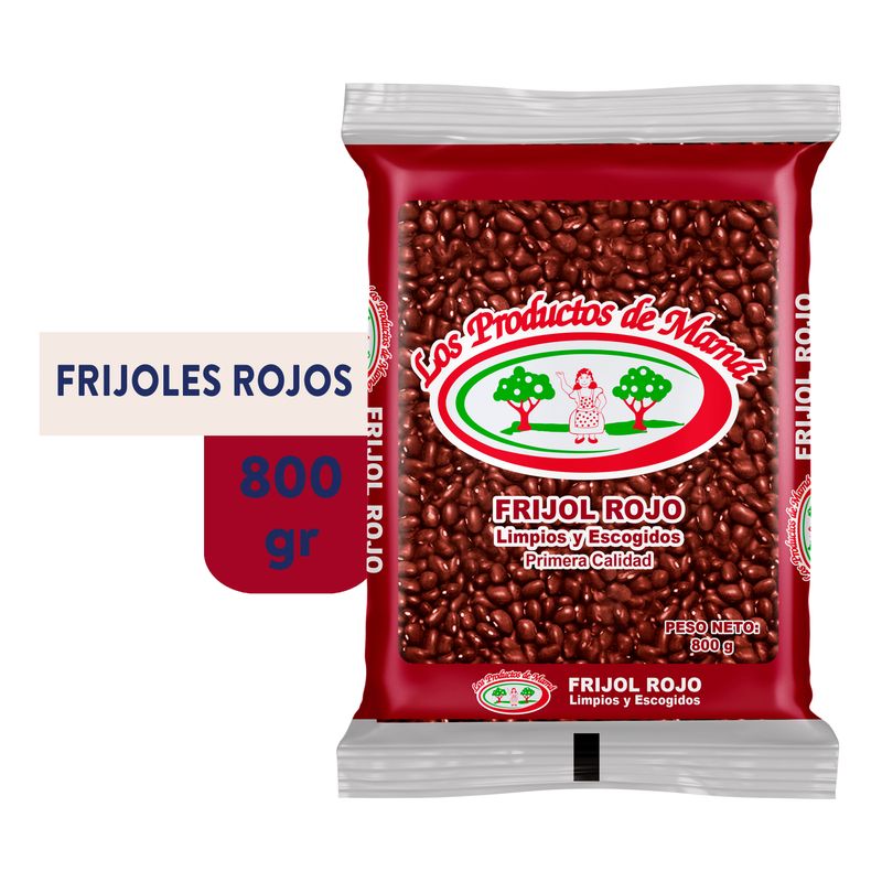 Frijol Los Productos De Mama rojo escogido empacado - 800 g