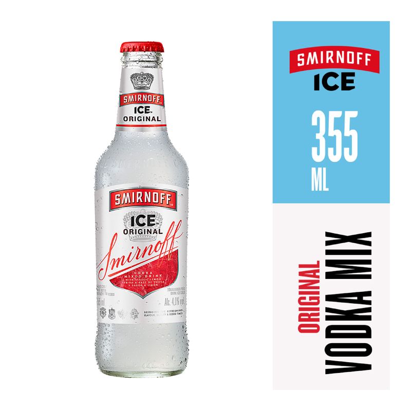 Bebida Alcohólica Smirnoff a Base de Vodka Ice Original Botella - 355 ml
