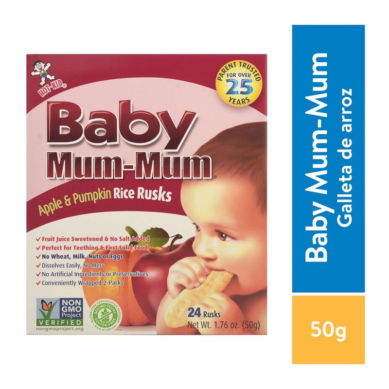 Galleta de arroz Hot Kid baby mum mum sabor manzana - 50 g
