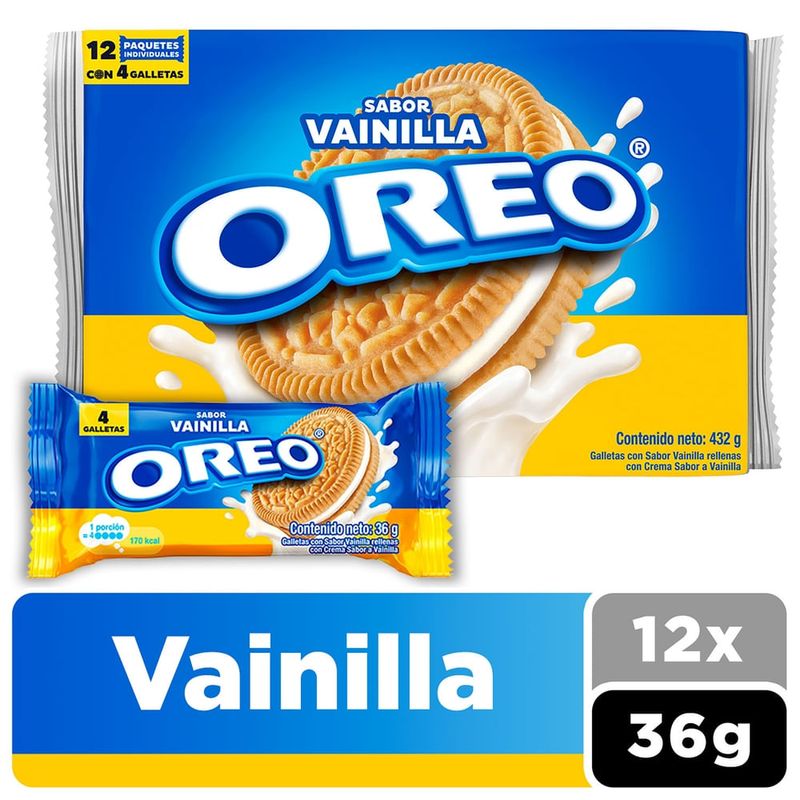 Galletas Oreo Golden Sabor Vainilla 12 Pack - 432 g