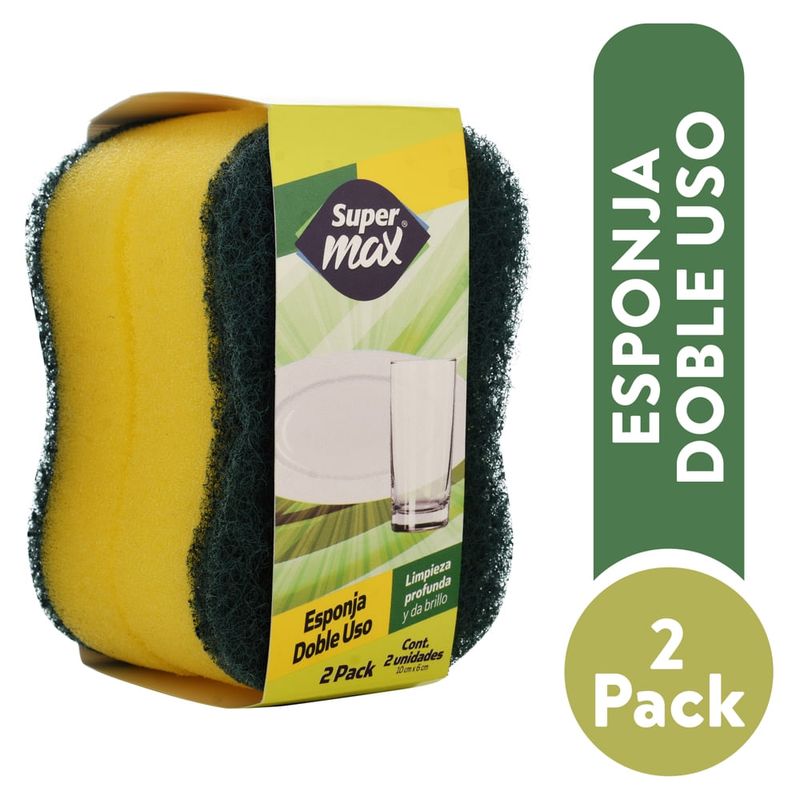 Esponja Supermax Lava Platos Doble Uso - 2 pack