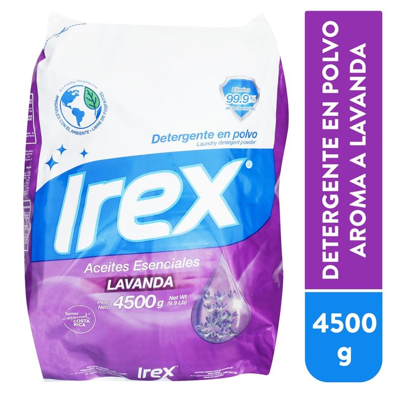 Detegente en polvo Irex aceites esenciales y lavanda - 4500 g