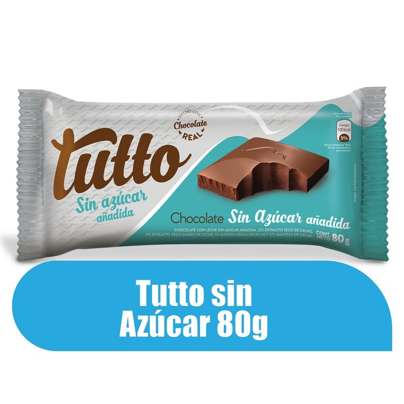 Chocolate Barra Tutto Sin Azúcar - 80 g