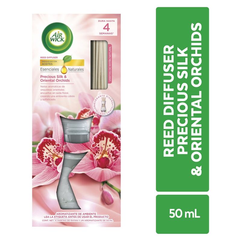 Aromatizante Ambiental Air Wick Reed Diffuser Precious Silk & Oriental Orchids - 50 ml