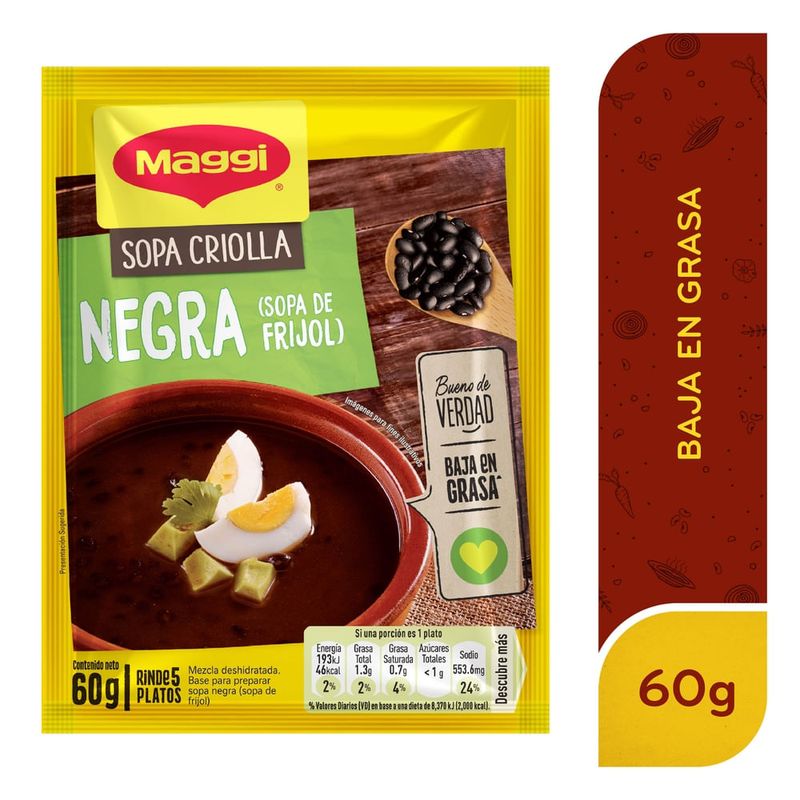 Sopa Maggi de Frijol Negro Sobre - 60 g