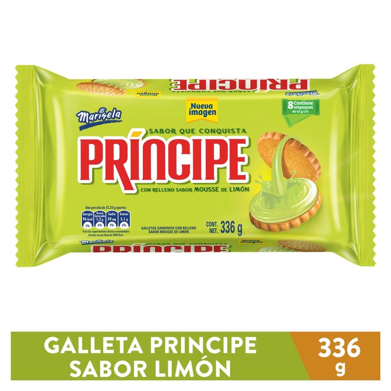 Galleta Marinela Limón Principe  8 Pack - 336 g