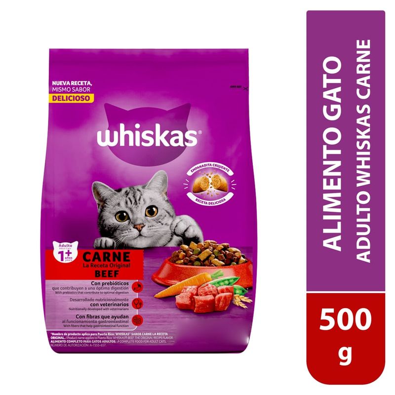 Alimento para gatos Whiskas sabor carne - 500 g