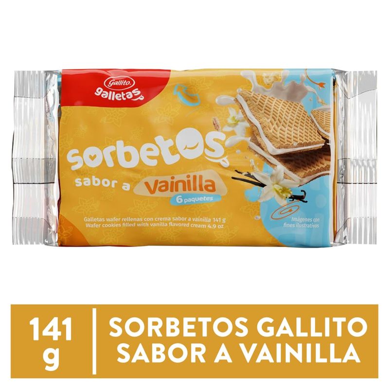 Sorbetos Gallito vainilla 6 uds - 141 g