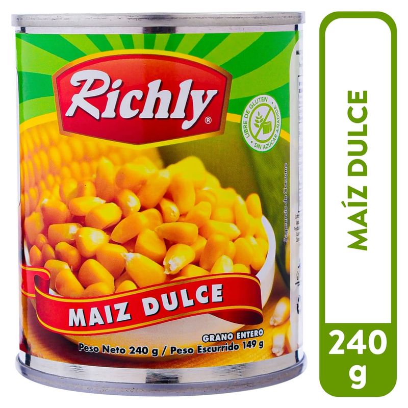 Maíz Richly Dulce Entero En Lata - 240 g