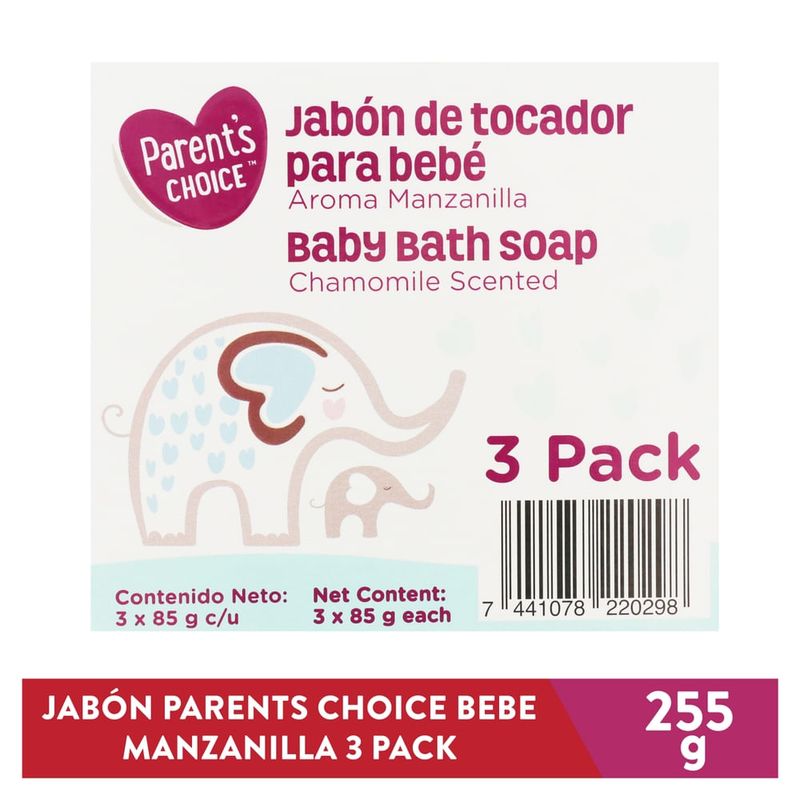 Jabón Parents Choice Bebe Manzanilla 3 Pack - 85 g