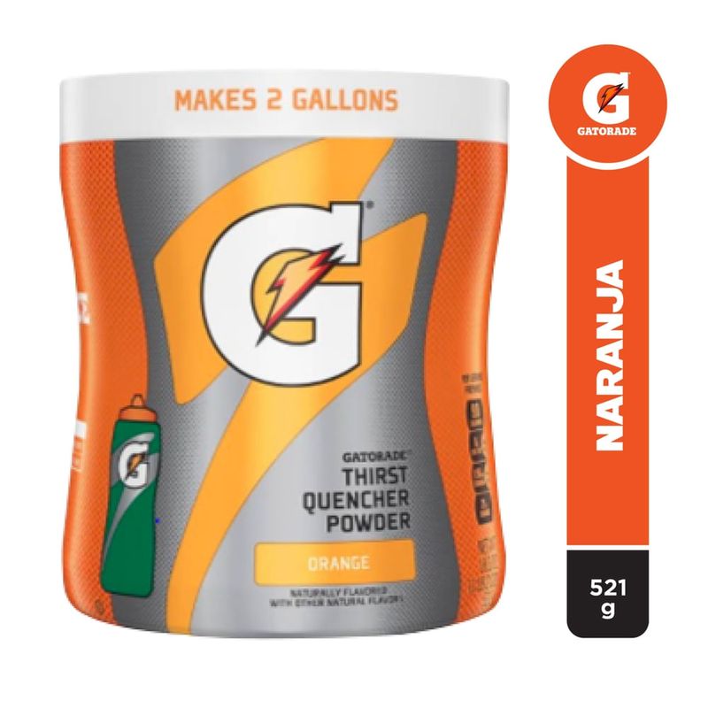 Hidratante Gatorade naranja en polvo - 521 g