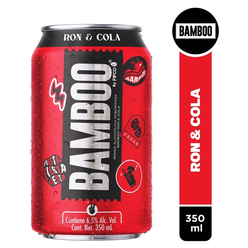 Bebida Alcohólica  Saborizada Bamboo Ron Cola lata 350ml