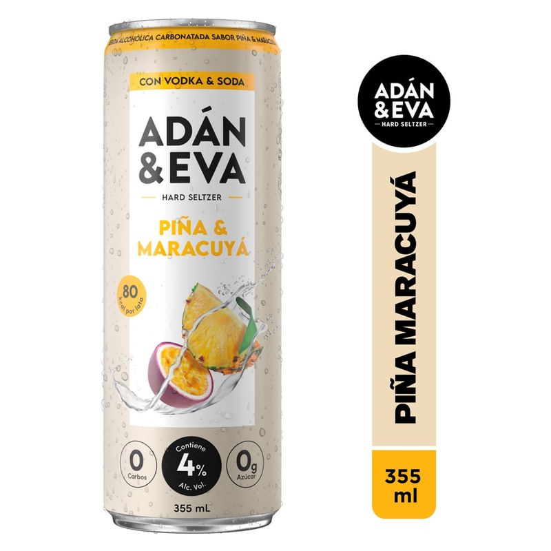 Bebida Adan Y Eva Maracuya Piña Con Ron - 355 ml