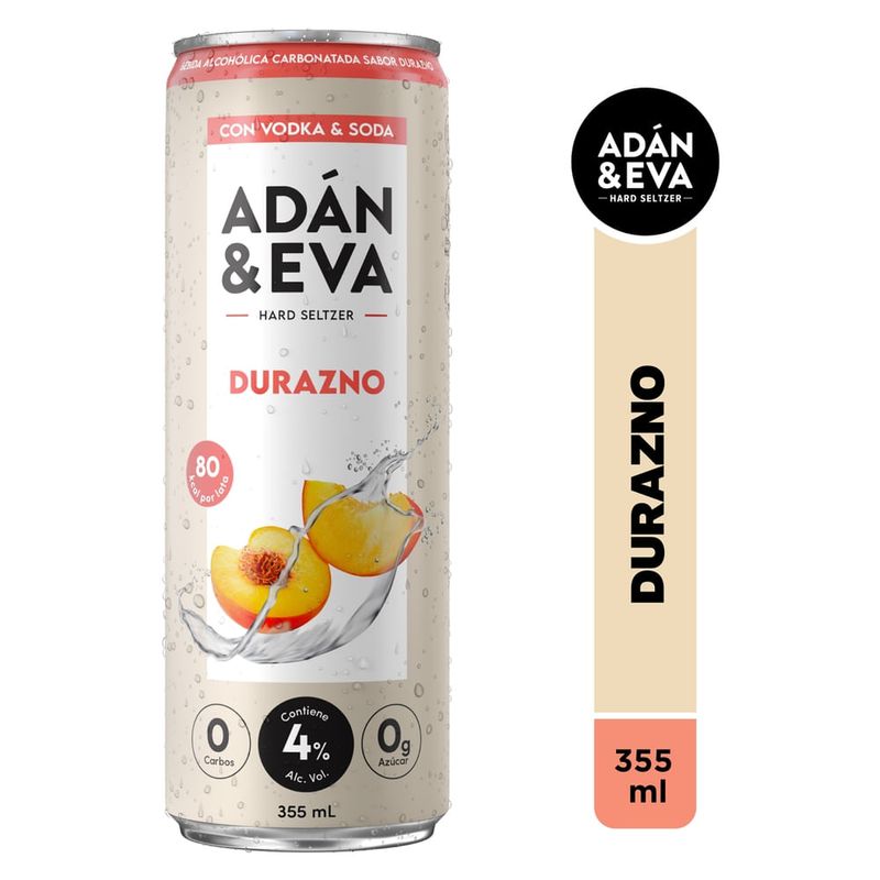 Bebida  alcohólica Adan Y Eva Sabor Durazno Rosa con Vodka - 355 ml