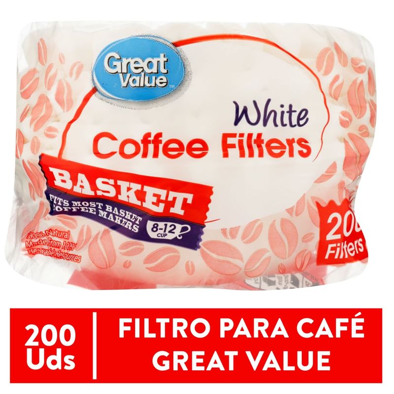 Filtro Great Value Para Café - 200Uds