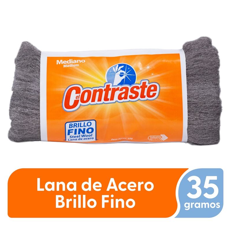 Lana de acero El Contraste brillo fino - 35 g