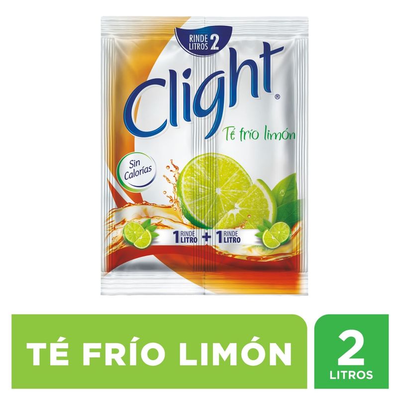 Bebida En Polvo Clight Sin Calorías Sabor Te Frío Limón Sobre - 14g