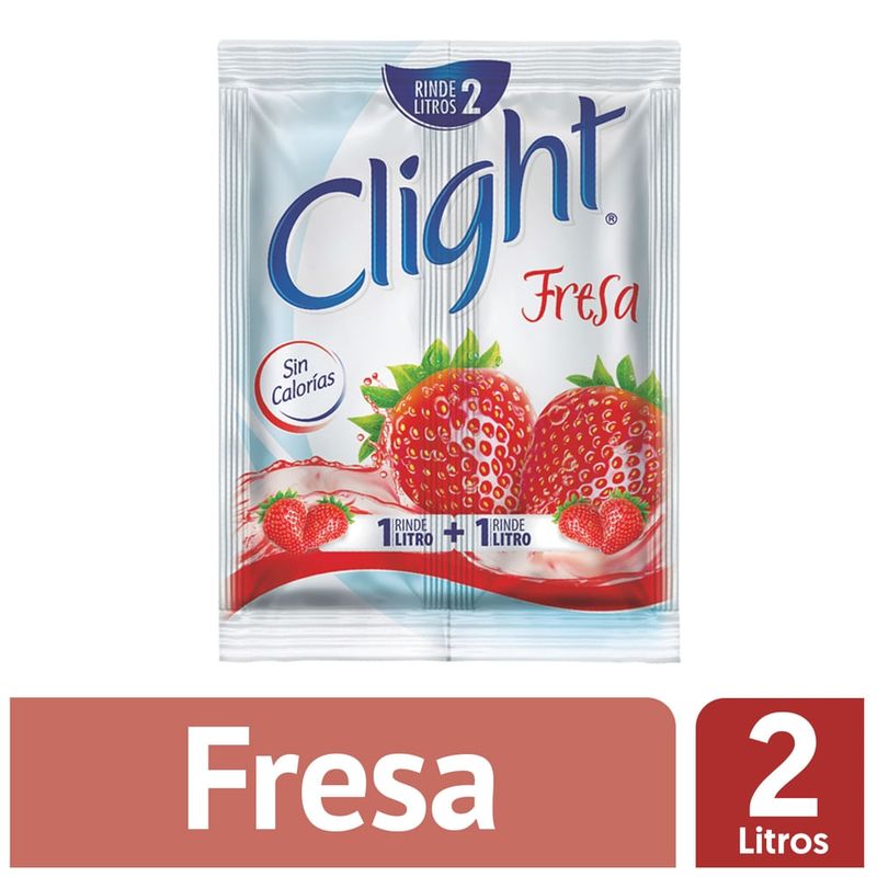 Bebida En Polvo Clight Sin Calorías Sabor Fresa Sobre - 14g