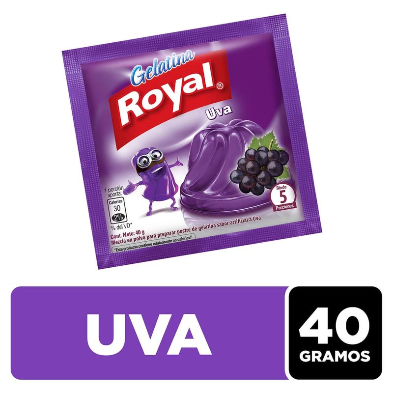 Gelatina En Polvo Royal Sabor Uva Sobre - 40g