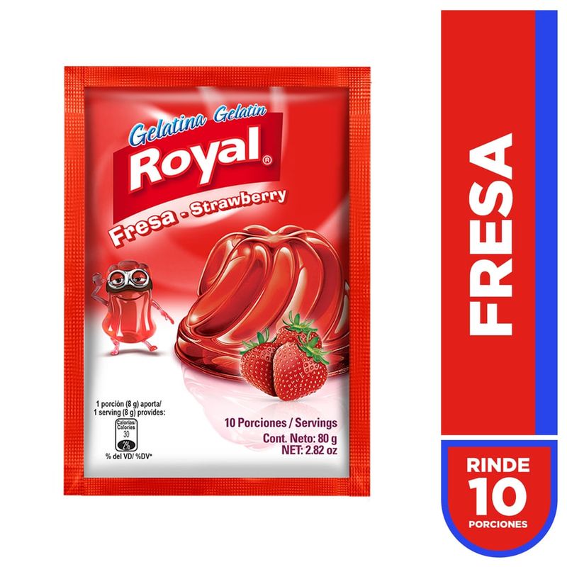 Gelatina En Polvo Royal Sabor A Fresa Sobre - 80g