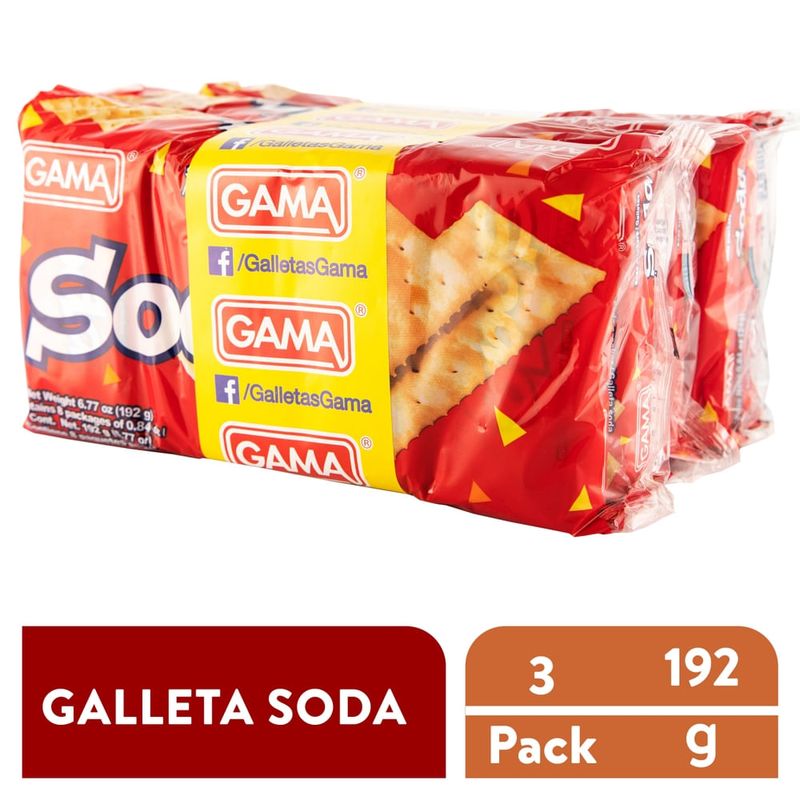 Galleta Gama soda 3 Pack - 576 g