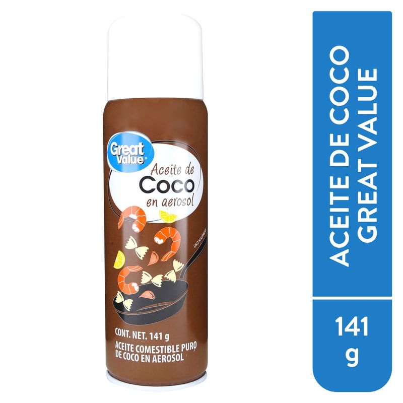 Aceite De Coco Great Value En Aerosol - 141 g