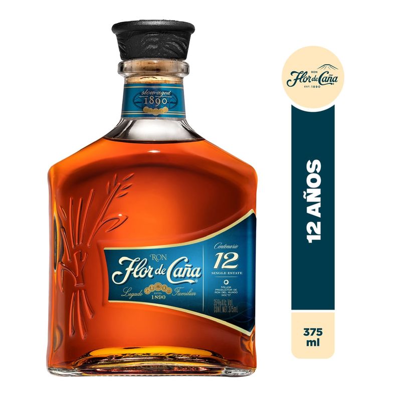 Ron Flor De Caña Centenario 12 Años - 375 ml
