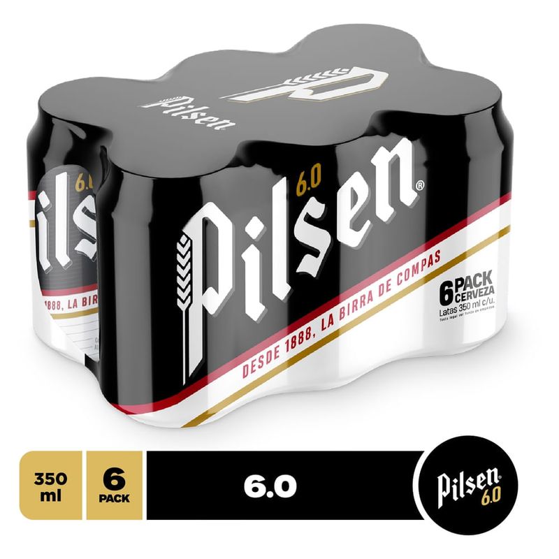 Cerveza Pilsen 6.0, Lata 6 Pack - 2100 ml