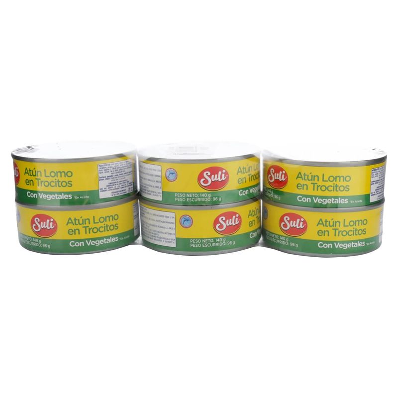 Atún Suli Trocitos En Aceite Con Vegetales 6 PACK - 840 g