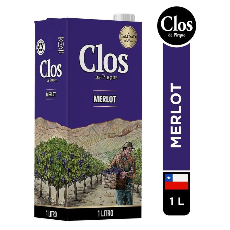 Vino Clos De Pirque Tinto Merlot - 1000ml
