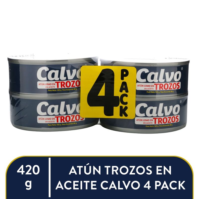 Atún Calvo trozos en aceite con vegetales 4 pack - 420 g