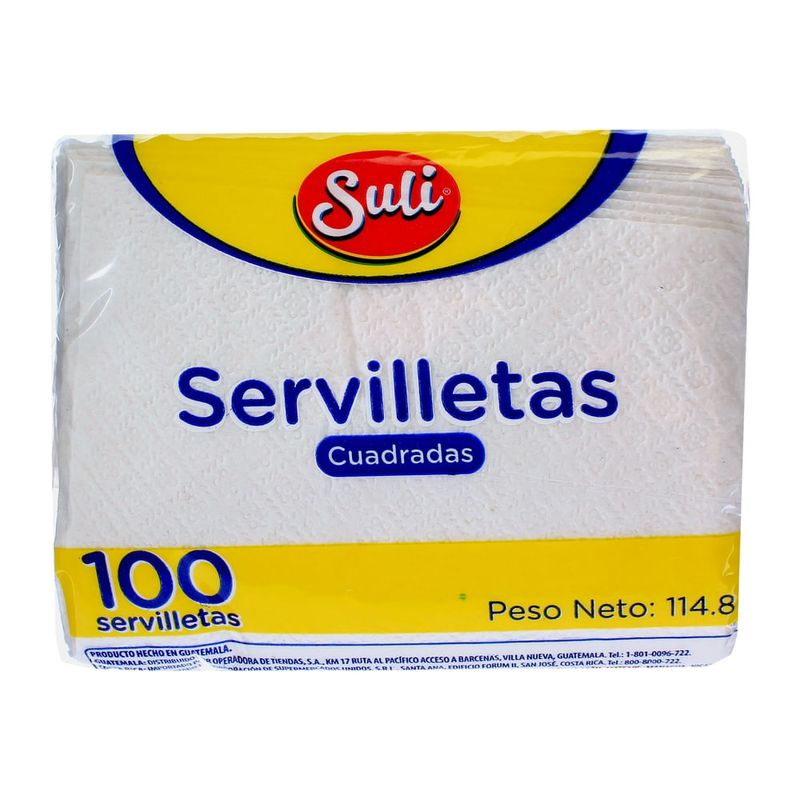 Servilleta Suli Cuadrada - 100 Unidades