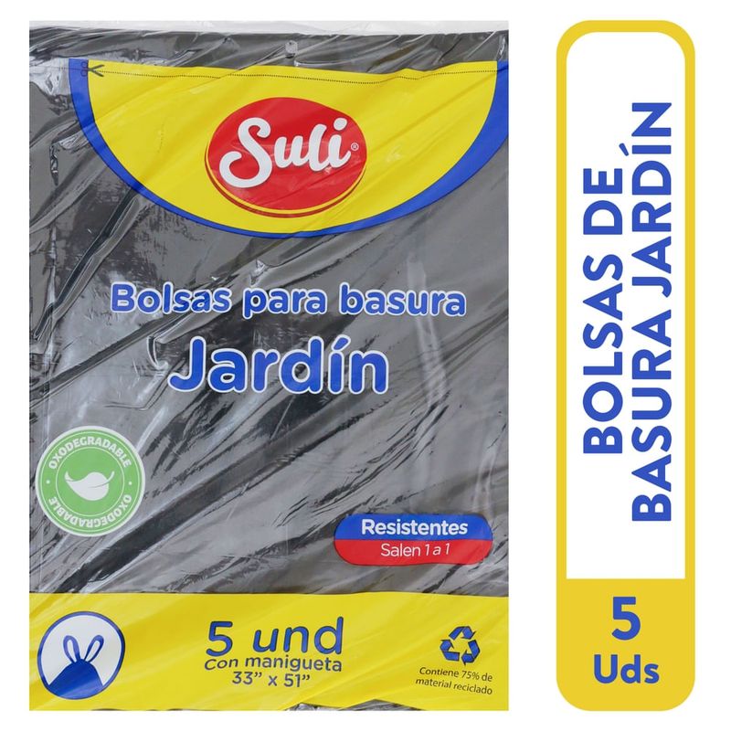 Bolsa Suli para basura negra para jardín - 5 Uds