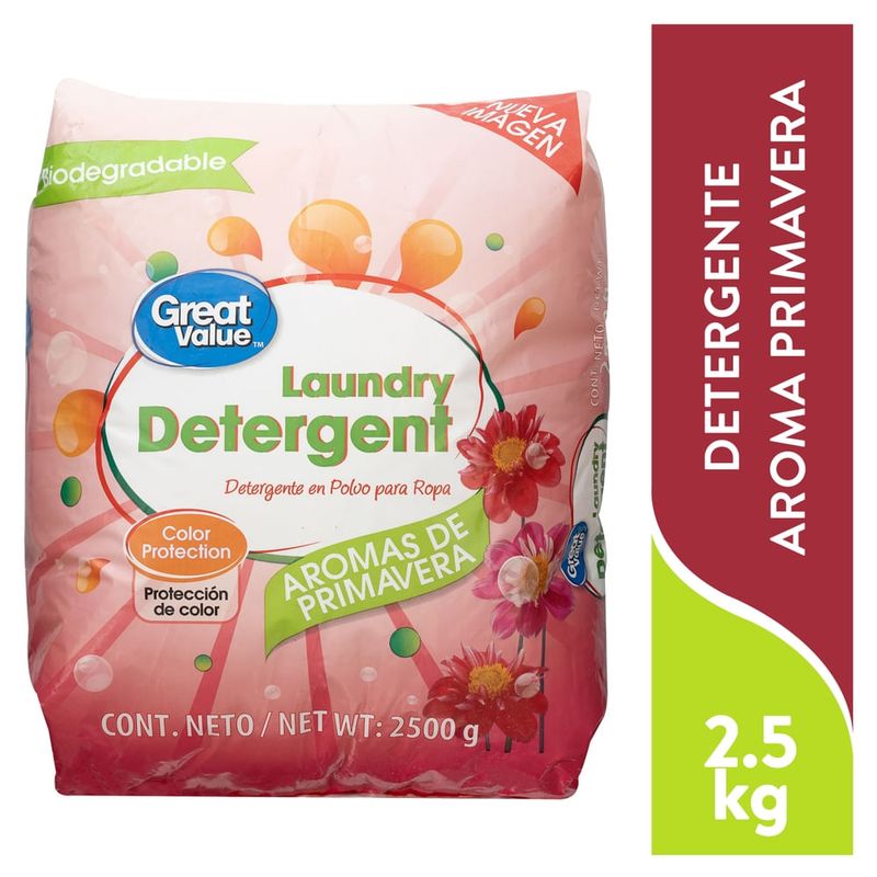 Detergente Great Value En Polvo Aroma Primavera - 2500 g