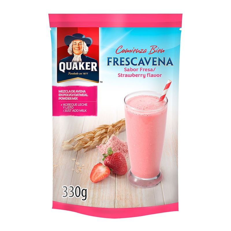 Bebida en polvo Quaker frescavena de fresa - 330 g