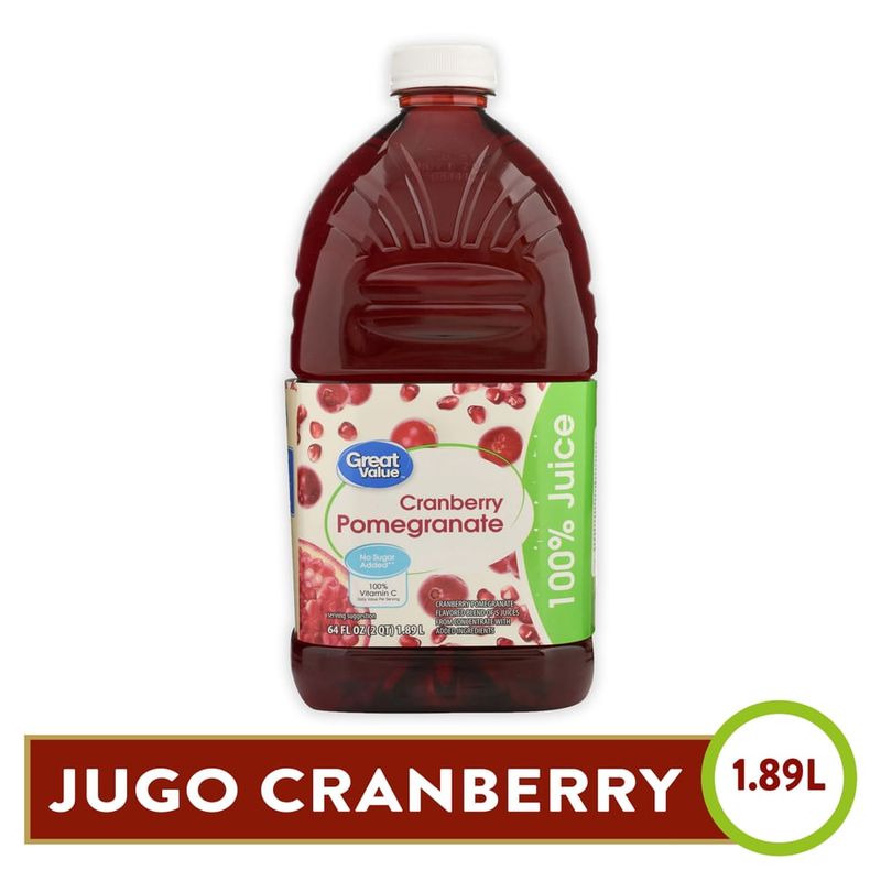 Jugo Great Value Granada De Arándano - 1.89 L