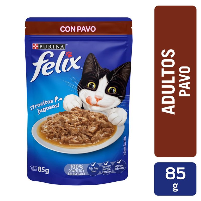 Alimento húmedo para Gatos Felix pavo en salsa - 85 g