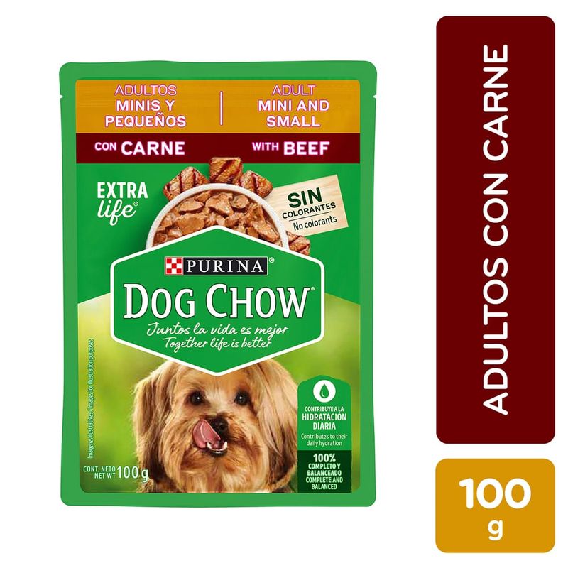 Alimento húmedo para perro Purina Dog Chow Adultos Minis y pequeños carne - 100 g