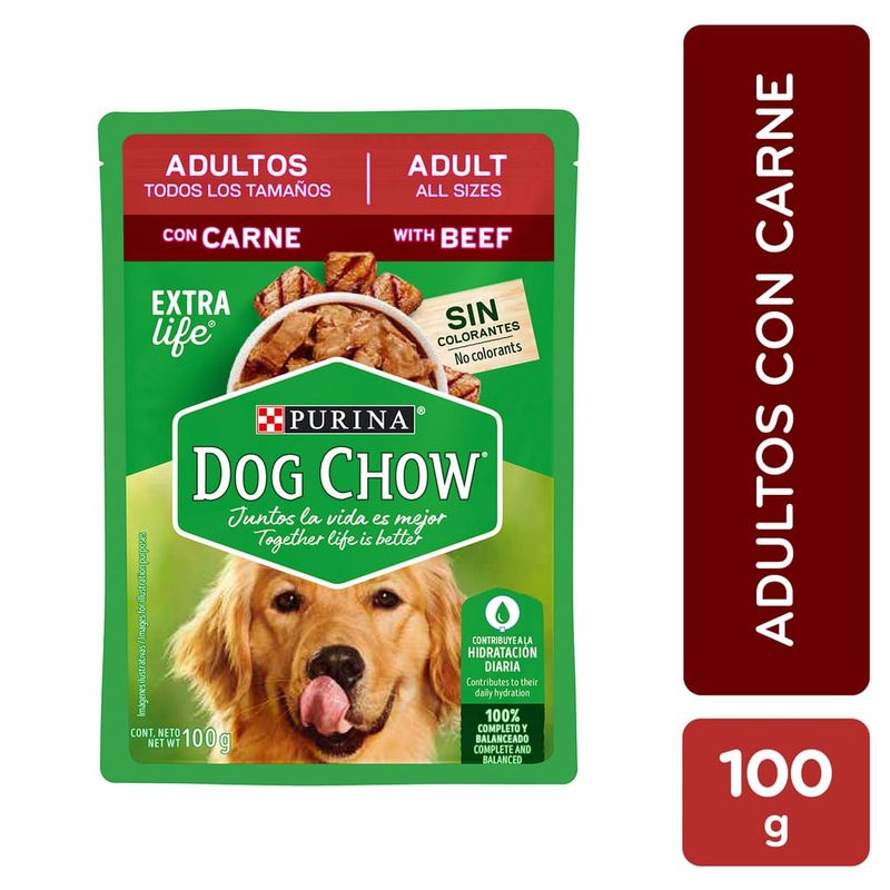 Alimento húmedo para perro Purina Dog Chow todos los tamaños con carne 100 g