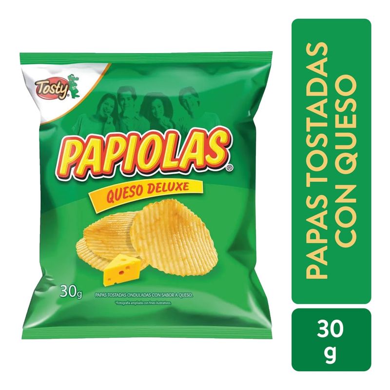 Papa tostada Papiolas sabor queso deluxe - 30 g